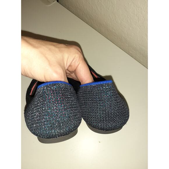 Rothy's The Flat Navy Blue Metallic Knit Ballet Flats Comfort size 8.5 EUC - Picture 5 of 10